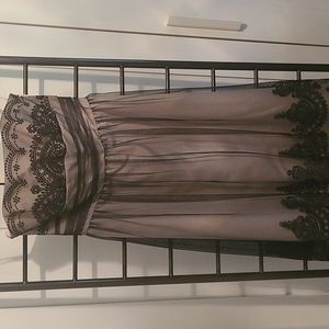 NWT strapless black and nude dress perfect for weddings or holiday parties